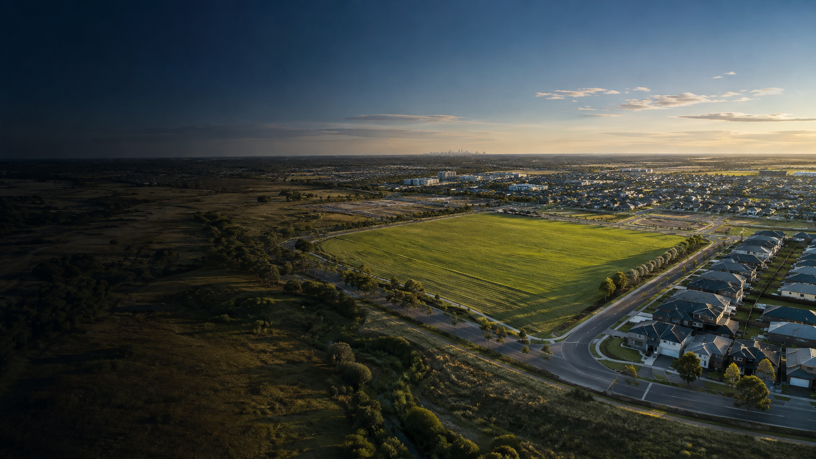 Development land beside an established Melbourne residential community